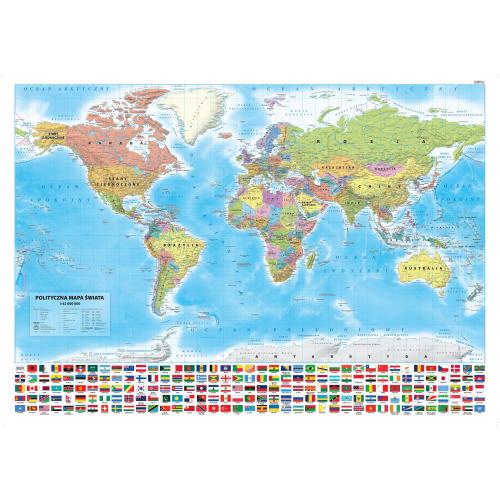 Świat mapa ścienna polityczna - naklejka samoprzylepna, ArtGlob