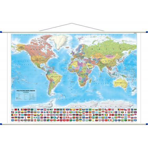 Świat. Mapa ścienna polityczna 1:42 000 000, 100x70 cm, ArtGlob