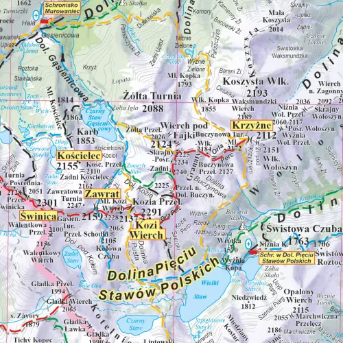 Tatry polskie i słowackie mapa ścienna 1:50 000, 100x70 cm
