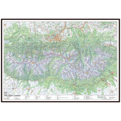 Tatry polskie i słowackie. Mapa ścienna 1:50 000, 100x70 cm, SwiatMap.pl