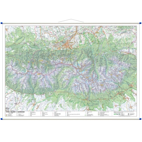 Tatry polskie i słowackie. Mapa ścienna 1:50 000, 100x70 cm, SwiatMap.pl