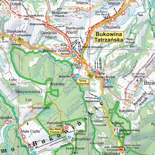 Tatry polskie i słowackie. Mapa ścienna 1:50 000, 100x70 cm, SwiatMap.pl