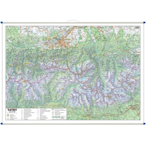 Tatry polskie i słowackie. Mapa ścienna 1:55 000, 70x50 cm, SwiatMap.pl