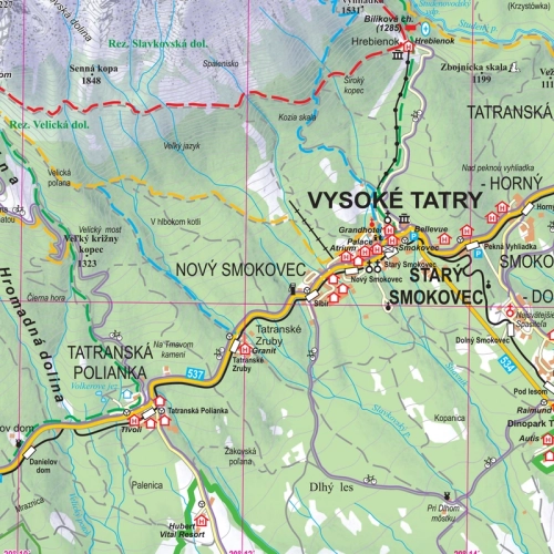 Tatry polskie i słowackie. Mapa ścienna 1:55 000, 70x50 cm