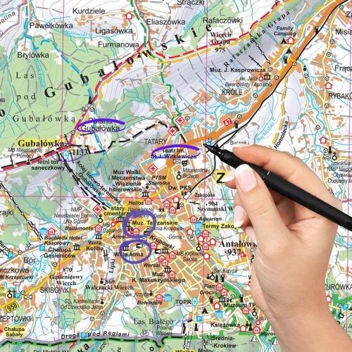 Tatry polskie i słowackie. Mapa ścienna 1:55 000, 70x50 cm