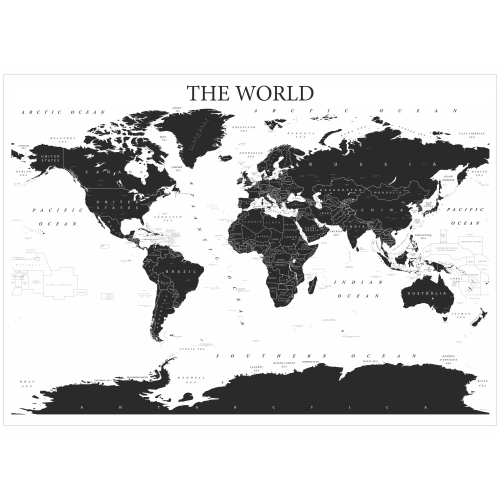 The World mapa ścienna polityczna-konturowa, 140x100 cm, aranż, SwiatMap.pl