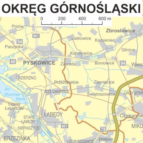 Polska. Mapa ścienna obszarów właściwości sądów powszechnych 1:500 000, 140x145 cm, szczegółowa i dokładna, SwiatMap.pl