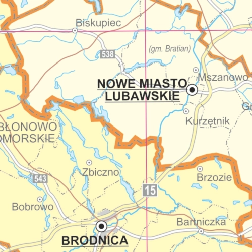 Polska. Mapa ścienna obszarów właściwości sądów powszechnych 1:500 000, 140x145 cm, dla biur i kancelarii, SwiatMap.pl