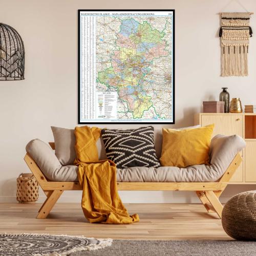 Aranż - Województwo śląskie mapa ścienna 1:200 000, 91x110 cm, ArtGlob