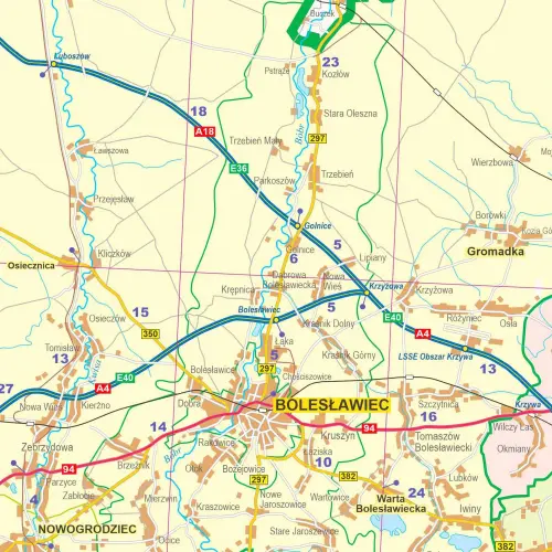 Województwo dolnośląskie, mapa ścienna 1:200 000, 138x112 cm, ArtGlob