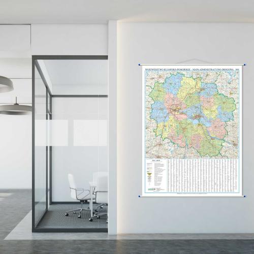 Aranż - Województwo kujawsko-pomorskie mapa ścienna 1:200 000, 96x133 cm, ArtGlob