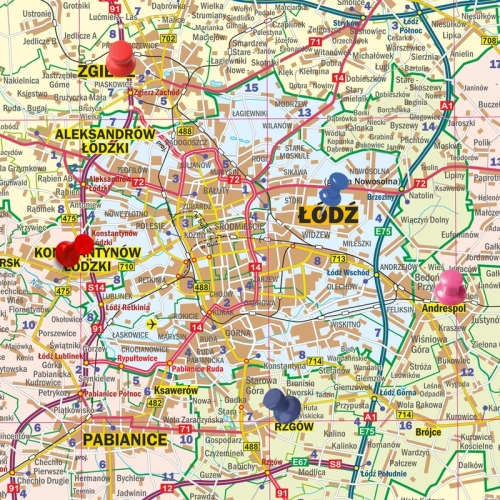 Województwo łódzkie. Mapa ścienna 1:200 000, 99x141 cm, SwiatMap.pl