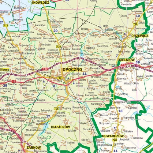 Województwo łódzkie. Mapa ścienna 1:200 000, 99x141 cm, SwiatMap.pl