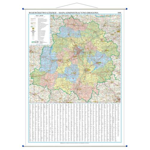 Województwo łódzkie mapa ścienna 1:200 000, 99x141 cm, ArtGlob