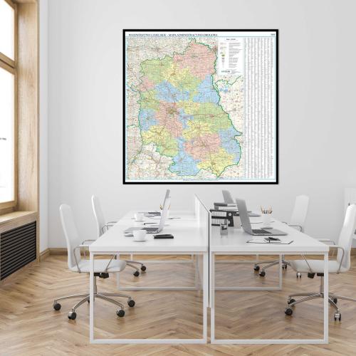 Aranż - Województwo lubelskie mapa ścienna 1:200 000, 126x126 cm, ArtGlob
