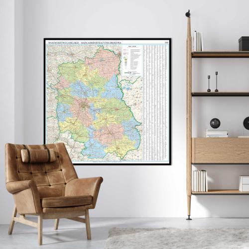 Aranż - Województwo lubelskie mapa ścienna 1:200 000, 126x126 cm, ArtGlob