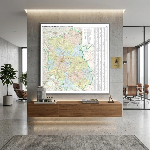 Aranż - Województwo lubelskie. Mapa ścienna 1:200 000, 126x126 cm, SwiatMap.pl