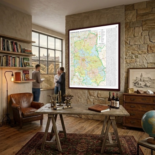 Aranż - Województwo lubelskie. Mapa ścienna 1:200 000, 126x126 cm, SwiatMap.pl