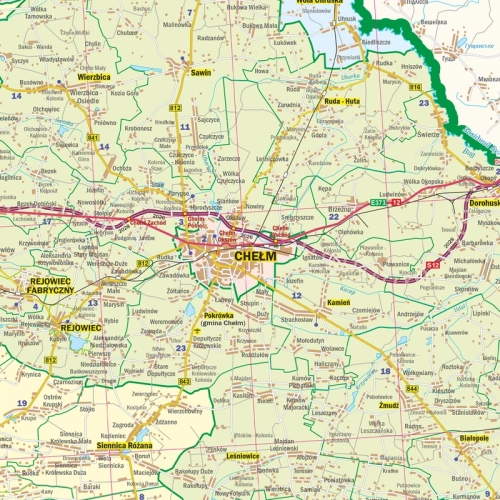 Województwo lubelskie. Mapa ścienna 1:200 000, 126x126 cm, SwiatMap.pl