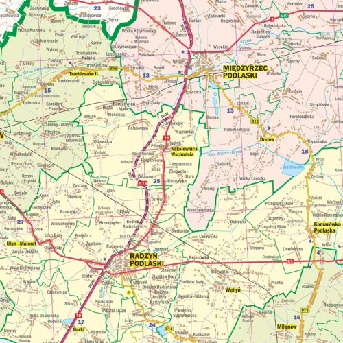 Województwo lubelskie. Mapa ścienna 1:200 000, 126x126 cm, SwiatMap.pl