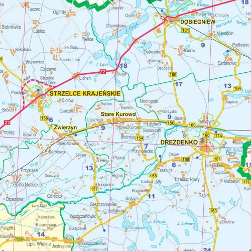 Województwo lubuskie mapa ścienna 1:200 000, 85x116 cm, ArtGlob