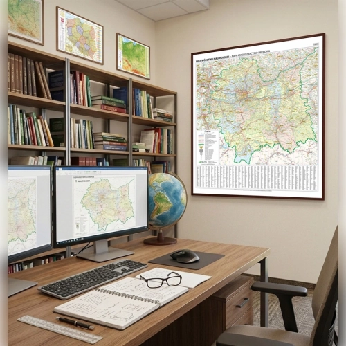 Aranż - Województwo małopolskie. Mapa ścienna 1:200 000, 100x106 cm, SwiatMap.pl