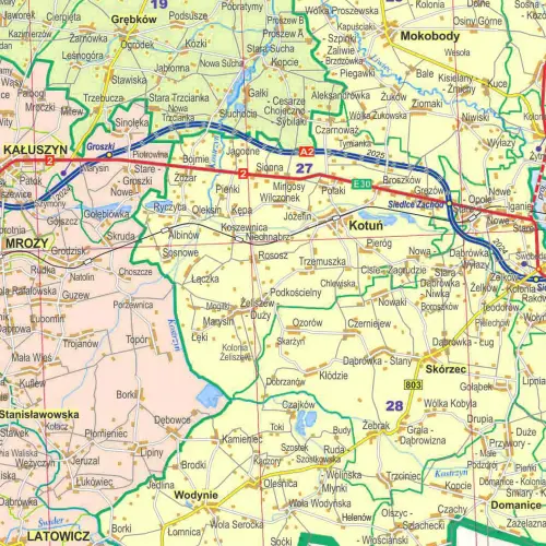 Województwo mazowieckie mapa ścienna 1:200 000, 139x174 cm, ArtGlob
