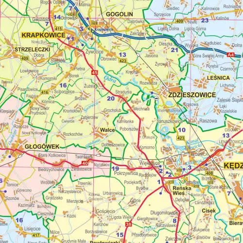 Województwo opolskie mapa ścienna 1:200 000, 73x112 cm, ArtGlob