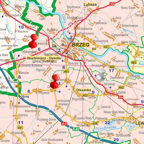 Województwo opolskie mapa ścienna 1:200 000, 73x112 cm, ArtGlob