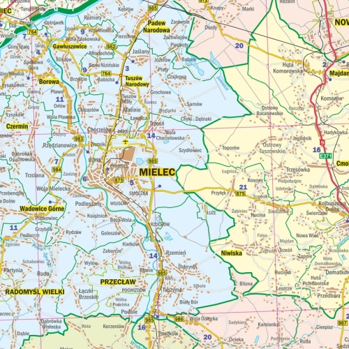 Województwo podkarpackie. Mapa ścienna 1:200 000, 111x112 cm, SwiatMap.pl