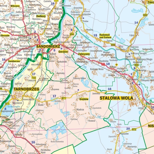 Województwo podkarpackie. Mapa ścienna 1:200 000, 111x112 cm, SwiatMap.pl