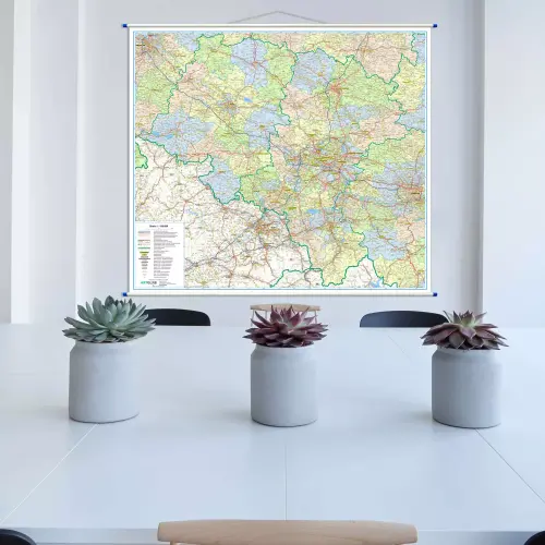 Aranż - Województwo śląskie i opolskie mapa ścienna 1:150 000, 160x143 cm, ArtGlob