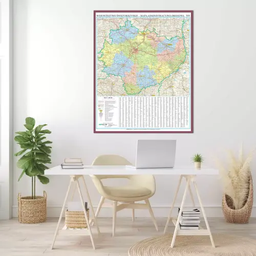 Aranż - Województwo świętokrzyskie mapa ścienna 1:200 000, 86x107 cm, ArtGlob