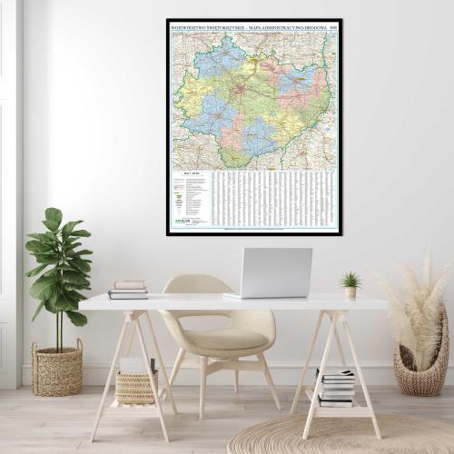 Aranż - Województwo świętokrzyskie mapa ścienna 1:200 000, 86x107 cm, ArtGlob