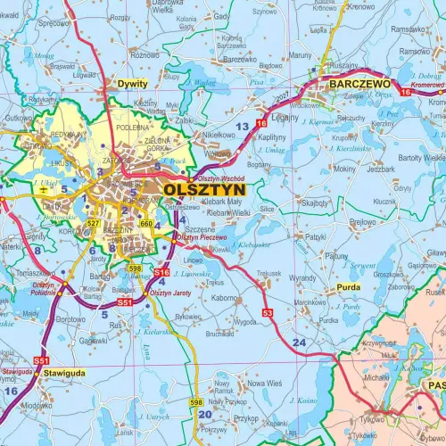 Województwo warmińsko-mazurskie mapa ścienna 1:200 000, 129x119 cm, ArtGlob
