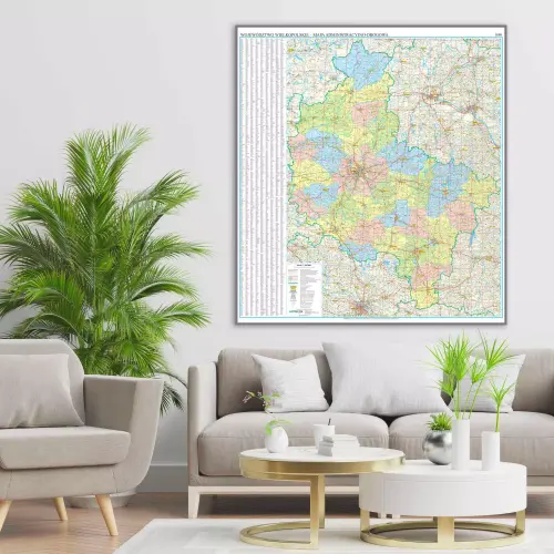 Aranż - Województwo wielkopolskie mapa ścienna 1:200 000, 133x160 cm, ArtGlob