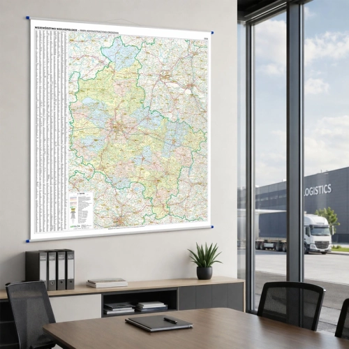Aranż - Województwo wielkopolskie. Mapa ścienna 1:200 000, 133x160 cm, SwiatMap.pl