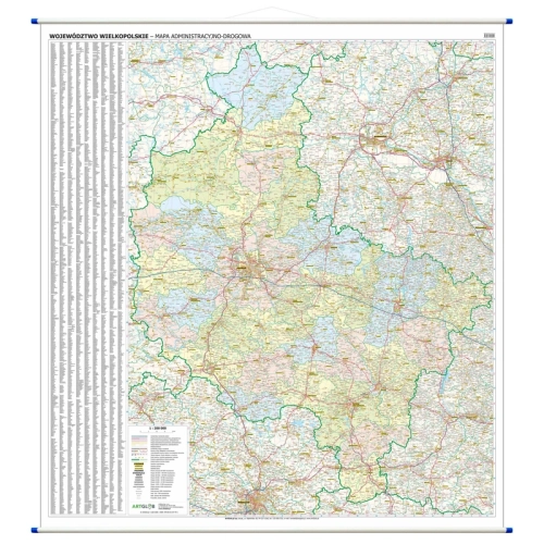 Województwo wielkopolskie. Mapa ścienna 1:200 000, 133x160 cm, SwiatMap.pl
