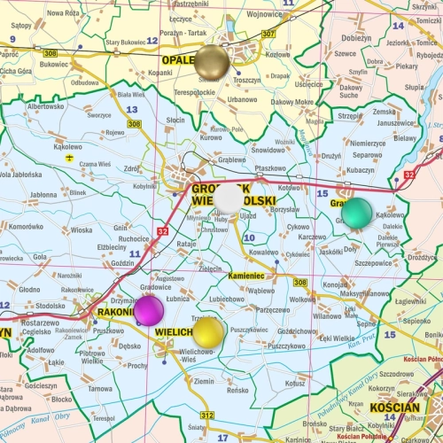 Województwo wielkopolskie. Mapa ścienna 1:200 000, 133x160 cm, SwiatMap.pl