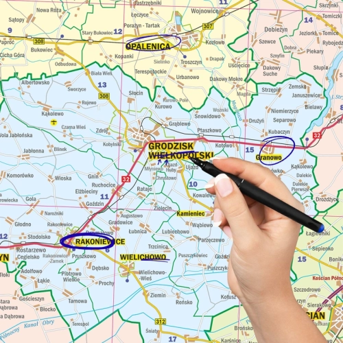 Województwo wielkopolskie. Mapa ścienna 1:200 000, 133x160 cm, SwiatMap.pl