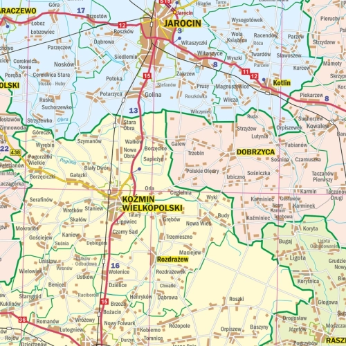 Województwo wielkopolskie. Mapa ścienna 1:200 000, 133x160 cm, SwiatMap.pl
