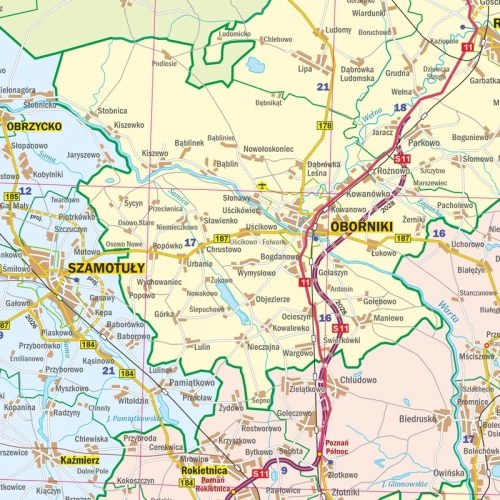 Województwo wielkopolskie. Mapa ścienna 1:200 000, 133x160 cm, SwiatMap.pl