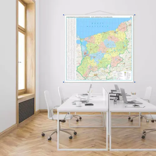 Aranż - Województwo zachodniopomorskie mapa ścienna 1:200 000, 128x133 cm, ArtGlob