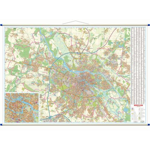 Wrocław mapa ścienna 1:15 000, 206x143 cm, ArtGlob
