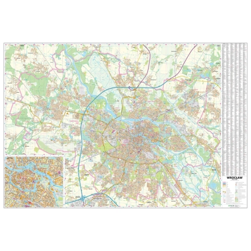 Wrocław. Mapa ścienna 1:15 000, 206x143 cm, SwiatMap.pl