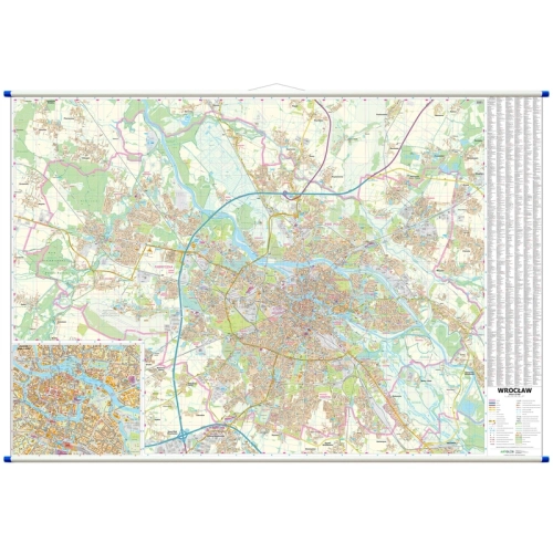 Wrocław. Mapa ścienna 1:15 000, 206x143 cm, SwiatMap.pl
