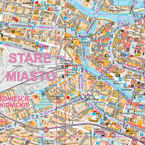 Wrocław. Mapa ścienna 1:18 500, 150x145 cm, SwiatMap.pl