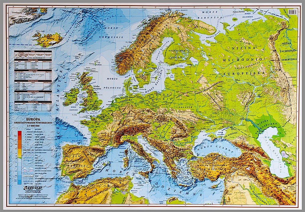 Mapa Fizyczna Europy Sprawdzian Gimnazjum Mapa Europy Fizyczna Dokładna | Mapa Polski