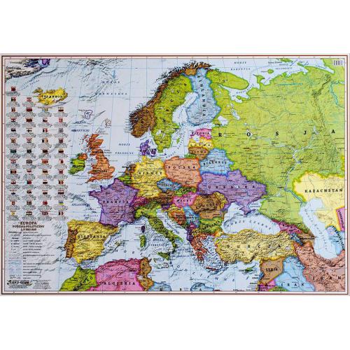 Europa polityczna mapa ścienna - naklejka 1:7 000 000, 100x70 cm