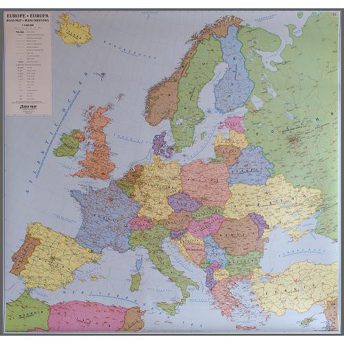 Europa. Mapa polityczno-drogowa 1:3 000 000, 146x140 cm, EkoGraf